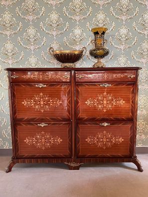 Barock Möbel Shoe Cabinet Retro Baroque Antique Style Wooden Brown Cabinet