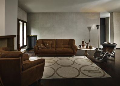 Luxus Sofagarnitur 3 + 1 Sitzer Garnitur Sessel Sofas Sitz Leder Wohnzimmer Neu