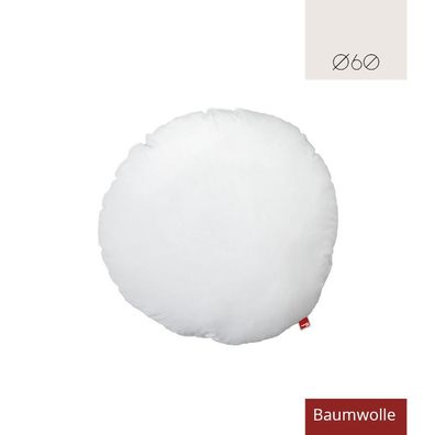 POWER INN – Innenkissen Baumwolle | 60 cm - Rund | Waschbares Kisseninlett als ...