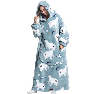 Tier Polarbär Löwe Pinguin Plüsch TV-Decke mit Ärmel Dinosaurier Hippo Hoodie Blanket