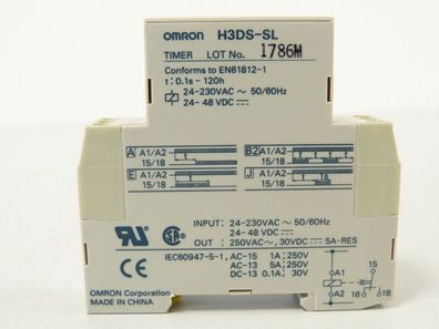 Omron H3DS-SL Zeitrelais 0.1 s - 120 h , 24 - 230 V AC, 24 - 48 V DC / 5 A