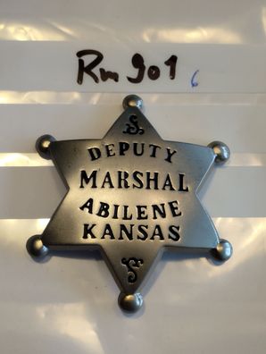 Polizei Brustabzeichen USA Marshal Abilene Kansas Göde Replik (rm901)
