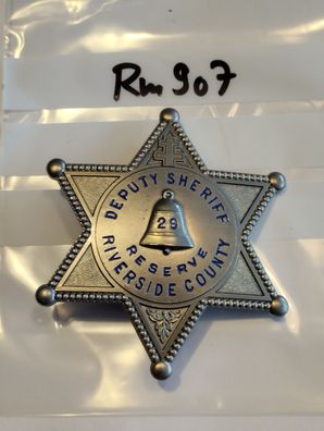 Polizei Brustabzeichen USA Riverside County Göde Replik (rm907)