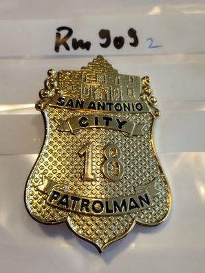 Polizei Brustabzeichen USA San Antonio Patrolman Göde Replik (rm909)