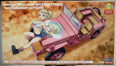 Hasegawa 52156 1942 1/4 ton 4x4 Utility Truck mit Manga Figur Amy McDonnel 1:24