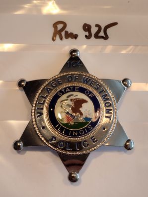 Polizei Brustabzeichen USA Westmont Village Police Göde Replik (rm925)