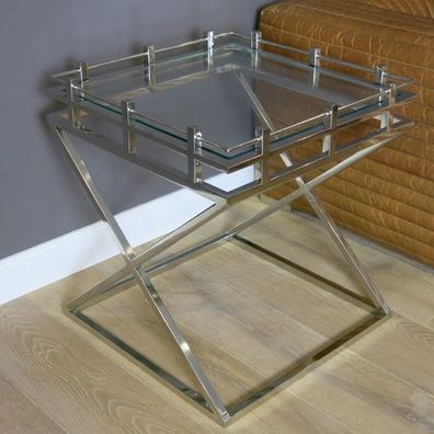 Glastisch Tisch Glas Quadrat Modern Beistelltisch Lampentisch Dekotisch Deko neu