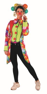 Clownkostüm Damen Zirkus Kostüm Clown Mantel 34-44 Variete Karneval Fasching