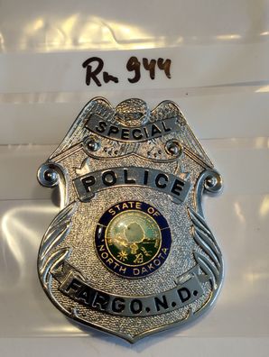 Polizei Brustabzeichen USA Fargo N.D. Police Göde Replik (rm944)