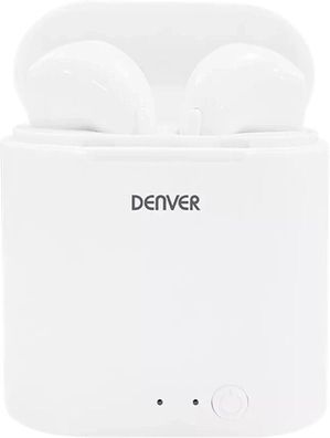 Denver Kopfhörer True Wireless Headset + Qi Ladepad kabellos Bluetooth TWQ-40P weiß