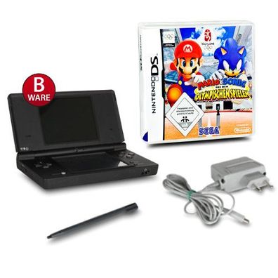 DSi Handheld Konsole schwarz #81B + Spiel Mario & Sonic bei olympischen Spielen