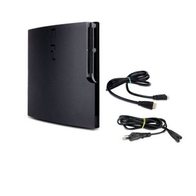 PS3 Konsole Slim 160 GB Modell Nr. Cech-2504A in Schwarz mit allen Kabeln - Refurb...