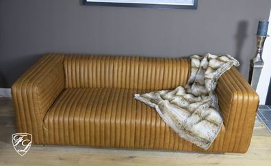 Designer Sofa Loft Braun Cognac Echtleder Möbel Couch Homeart Dekoration neu