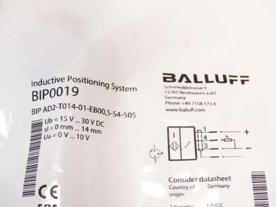 Balluff BIP0019 BIP AD2-T014-01-EB00,5-S4-505 Induktive Positionsmesssysteme -