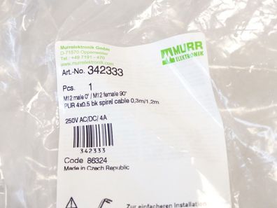 Murrelektronik 342333 M12 Stecker gerade - ungebraucht! -