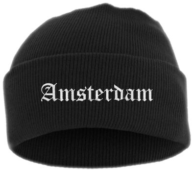 Amsterdam Umschlagmütze - Altdeutsch - Bestickt - Mütze mit breitem ...