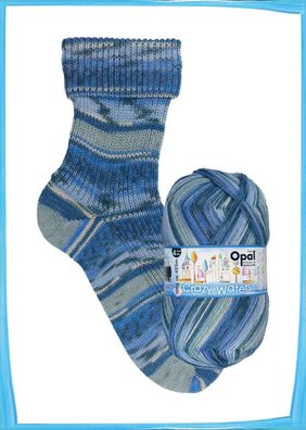 Sockenwolle 4-fach Opal Crazy Waters Farbe 11314 Pfützenplanschen