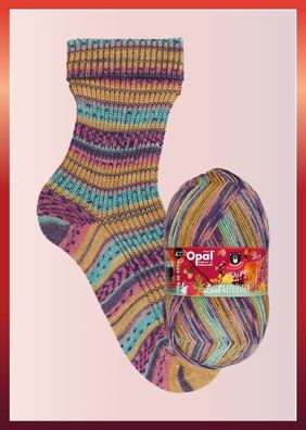 Sockenwolle 4-fach Opal Laubgeflüster Farbe 11253 Igelrascheln