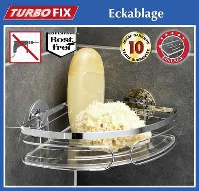 TurboFIX Eckablage Edelstahl HxBxT: 6,5 x 20,5 x 20,5 cm Edelstahl