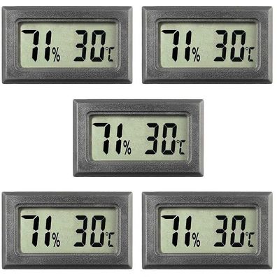 Mini-Digital-Thermometer-Hygrometer Schwarz