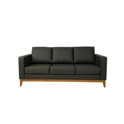 Schwarzes Büro Sofa Designer 3-Sitzer Couch Wohnzimmer 3-er Polstersofa