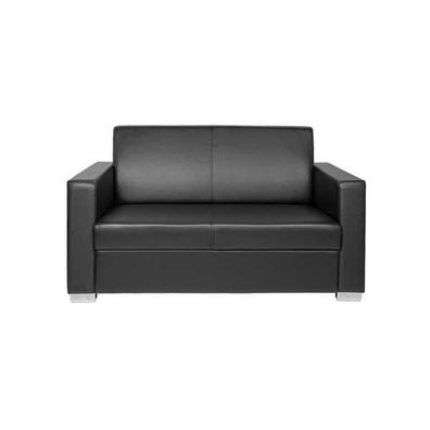 Schwarzes Leder Sofa Zweisitzer Couch Lounge 2-Sitzer Moderner Club 2-er
