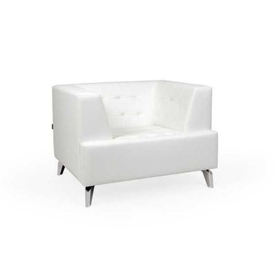 Weißer Sessel Fernsehsessel Lounge Einsitzer Wohnzimmer Club Relaxsessel