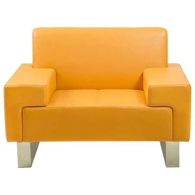 Gelber Sessel Designer Einsitzer Couch Ledersessel Lounge 1-Sitzer