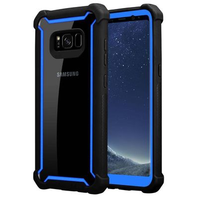 Cadorabo Hülle kompatibel mit Samsung Galaxy S8 PLUS in BLAU Schwarz - 2-in-1 ...