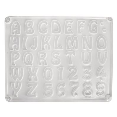 Gießform: Buchstaben/ Zahlen, 37 Motive, ca.2-3cm, Größe: 23,2x18,3cm