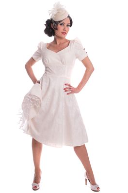 50s rockabilly SWING Petticoat Kleid Brautkleid Hochzeitskleid creme