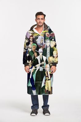 Japanische Anime Baumwollsamt TV-Decke Zoro Kakashi Vegeta 3D Druck Hoodie Blanket