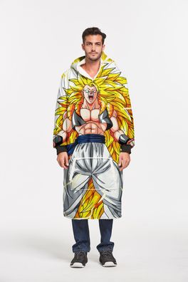 Dragon Ball Baumwollsamt TV-Decke Super Saiyan 3D Druck Hoodie Blanket Loungewear