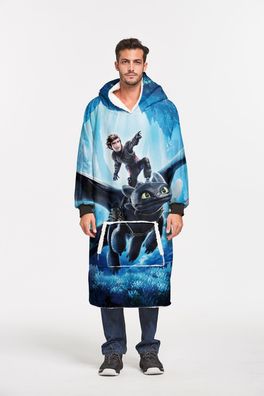 How to Train Your Dragon Hoody Blanket Hiccup Night Fury 3D Druck Loungewear TV-Decke