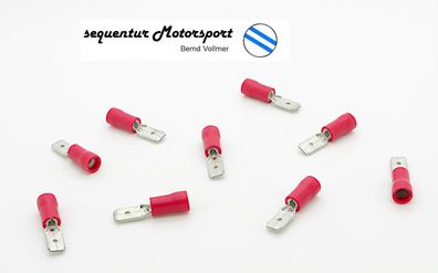 Flachsteckzungen / Flachstecker, 4,8 mm, rot für Kabel 0,25 - 1 mm²