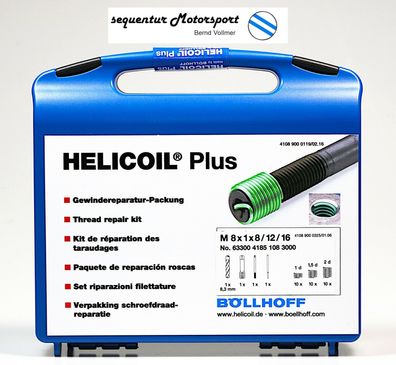 Helicoil PLUS Gewinde Reparaturpackung M 8 x 1 (Feingewinde!)