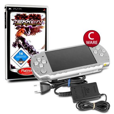 Original Sony PlayStation Portable - PSP 2004 Silm & Lite Konsole in SILBER / ICE ...