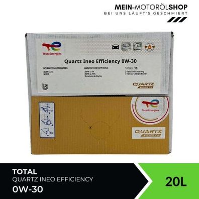 Total Quartz Ineo Efficiency 0W-30 20 Liter BAG-IN Box