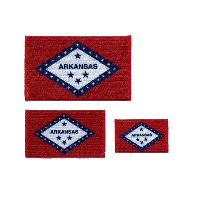 3 Flaggen Arkansas Amerika Little Rock Patches Aufnäher Aufbügler Edel Set 103