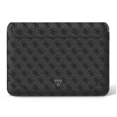 Guess Sleeve Luxus Laptop Tache bis 16" grau-schwarz mit Triangle Logo Farben