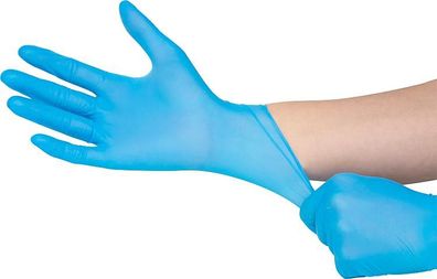 Latex-Handschuh gepudert , ,SKIN blue'''' b lau, Größe M / VPE 100 St.