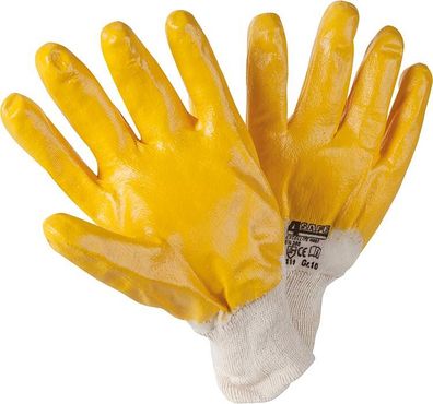 Arbeitshandschuh gelb, Baumwoll-Innentri kot Größe: XL 1 Paar