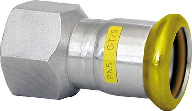 Edelstahl Pressfitting Gas Übergangsstüc k, 22 x 1/2" (i/ IG) M-Kontur