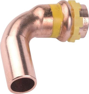 Kupfer Pressfitting Gas V-Kontur Bogen 9 0 I/ A, 28 mm, PG 5001 Gas