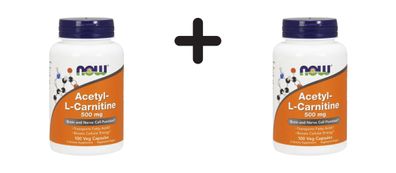 2 x Now Foods Acetyl L-Carnitine 500mg (100)