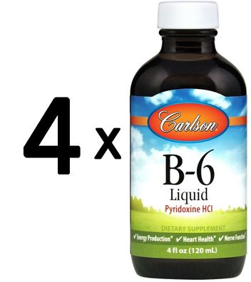 4 x Vitamin B-6, Liquid - 120 ml.