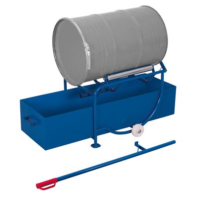 VARIOfit Fasskipper 250kg Traglast Fassauflage mit 2 Stahlrollen und Auffangwanne