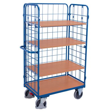 VARIOfit Dreiwandwagen, hoch und vergittert mit 4 Etagen 1000x600mm