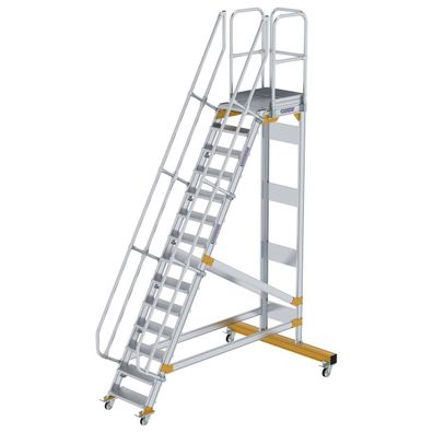 MUNK Plattformtreppe fahrbar 60EUR Stufenbreite 600mm 14 Stufen