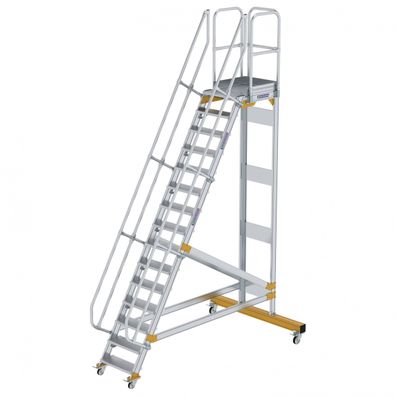 MUNK Plattformtreppe fahrbar 60EUR Stufenbreite 600mm 15 Stufen
